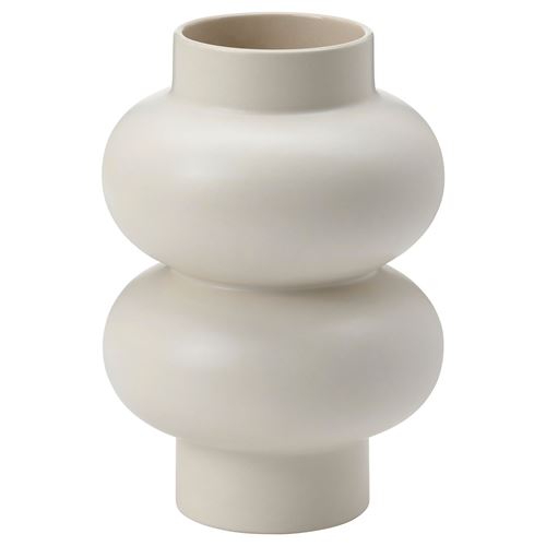 IKEA - PARLHAGG, vase, beige, 22 cm