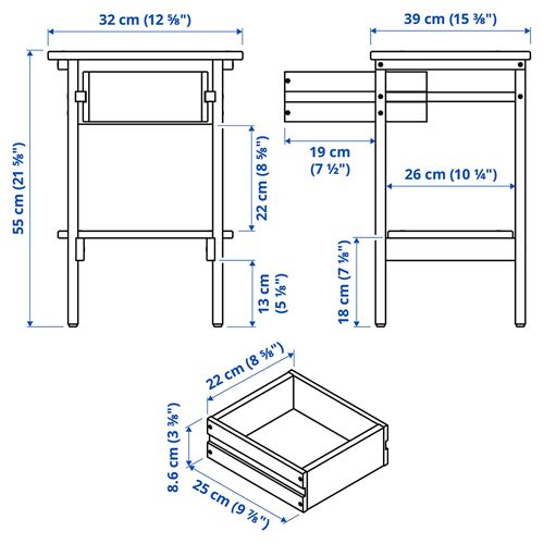 IKEA - KRONÖREN, komodin, çam, 32x39x55 cm