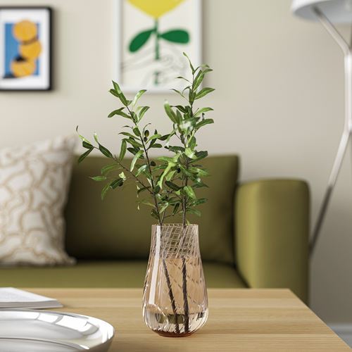 IKEA - PASKÖTRAD, cam vazo, açık kahverengi, 13.5 cm