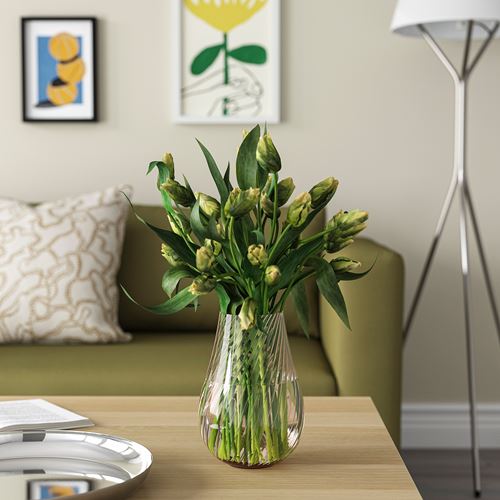 IKEA - PASKÖTRAD, cam vazo, açık kahverengi, 20 cm