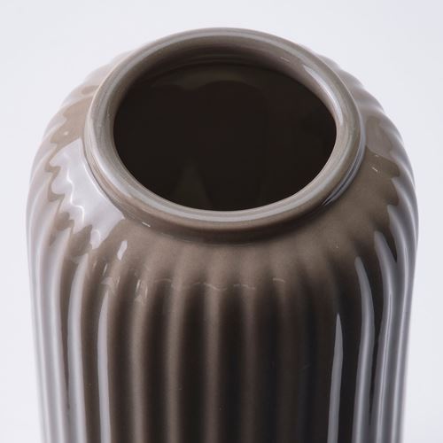IKEA - STILREN, stoneware plant vase, dark grey/beige, 12 cm