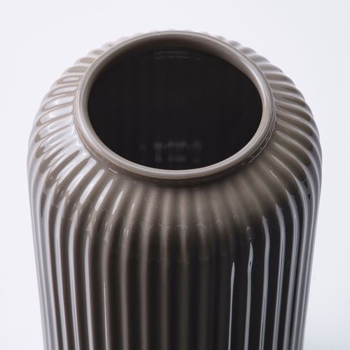 IKEA - STILREN, stoneware plant vase, dark grey/beige, 22 cm