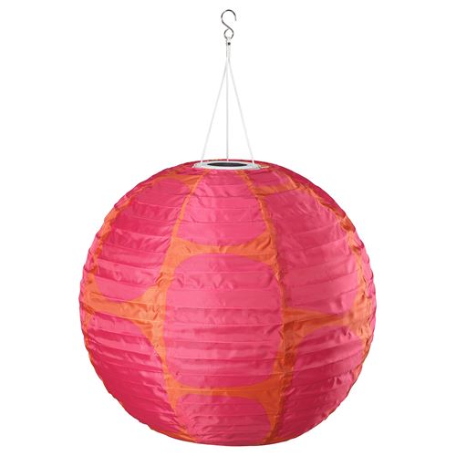 IKEA - SOLVINDEN, LED solar-powered lighting, pink/orange, 160 cm