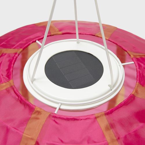 IKEA - SOLVINDEN, LED solar-powered lighting, pink/orange, 160 cm