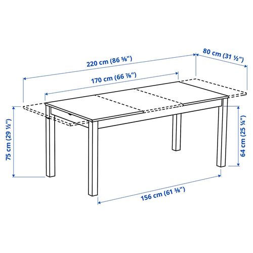 IKEA - ALHULT, extendable dining table, beige-brown, seats 6-8