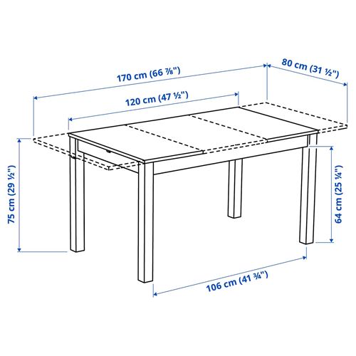 IKEA - ALHULT, extendable dining table, beige-brown, seats 4-6