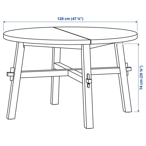 IKEA - SKOGSTA, yuvarlak mutfak masası, akasya, 4 kişilik