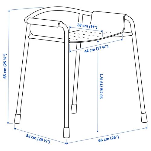 IKEA - BASINGEN, bathroom stool, anthracite