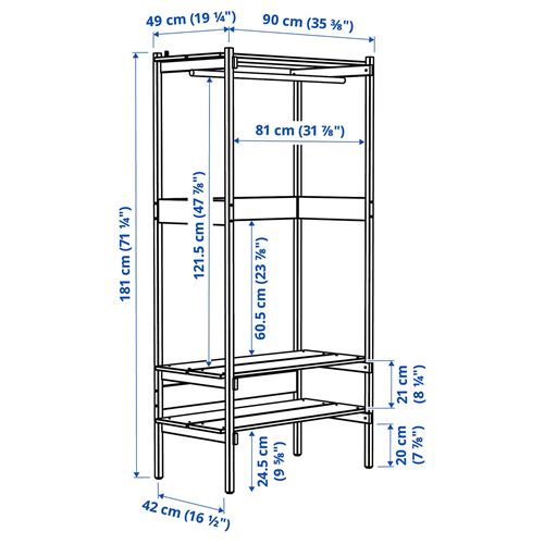 IKEA - KRONÖREN, clothes storage, pine, 90x49x181 cm