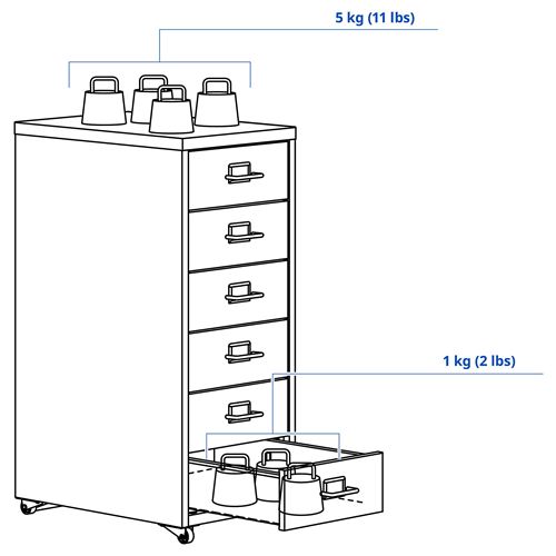 IKEA - HELMER, storage unit, white, 28x65 cm