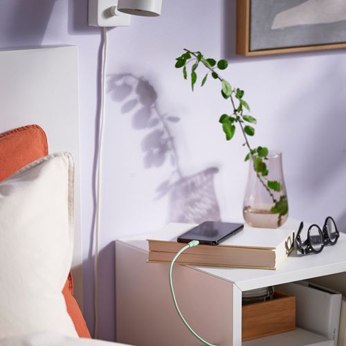 IKEA - SITTBRUNN, USB-C - USB-C kablo, açık yeşil, 1.0 m
