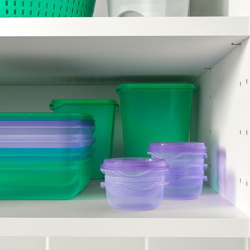 IKEA - PRUTA, plastic food container set, lilac, 70 ml