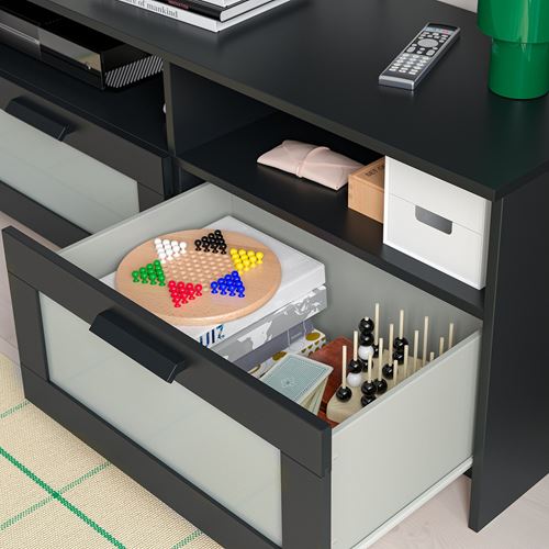 IKEA - BRIMNES, tv ünitesi, siyah, 240x41x190 cm