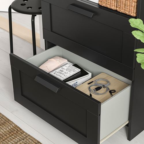 IKEA - BRIMNES, tv ünitesi, siyah, 240x41x190 cm