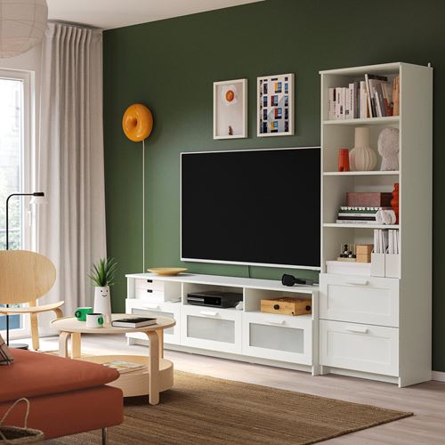 IKEA - BRIMNES, tv storage unit, white, 240x41x190 cm