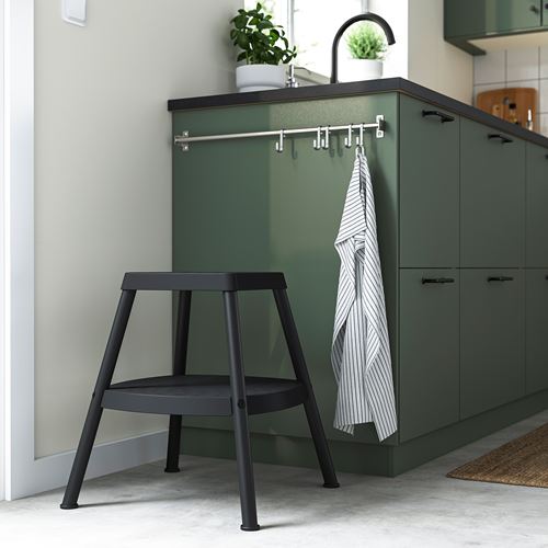 IKEA - HADDARP, basamaklı tabure, siyah-gri