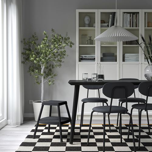 IKEA - HADDARP, basamaklı tabure, siyah-gri