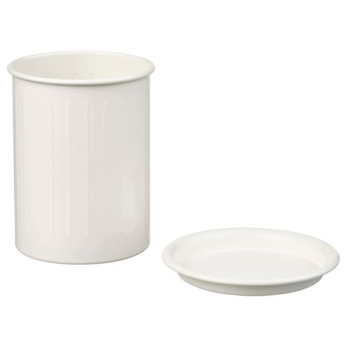 IKEA - VALVARDAD, cutlery stand, white-galvanised, 13 cm