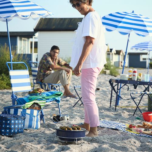 IKEA - PILLERSTARR, soğutucu çanta, desenli-mavi, 38x22x26 cm