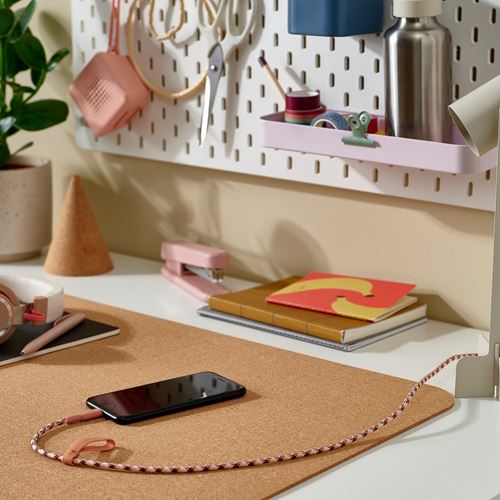 IKEA - LILLHULT, Lightning - USB-C Kablo, pembe-bej, 1.5 m