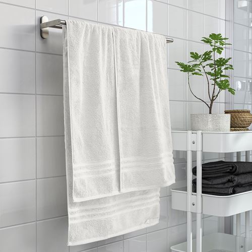 IKEA - BROKGLIM, bath sheet, white, 100x150 cm
