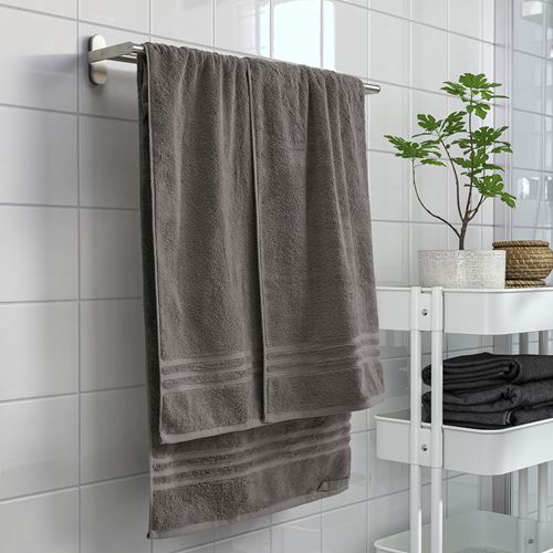 IKEA - BROKGLIM, bath sheet, grey, 100x150 cm