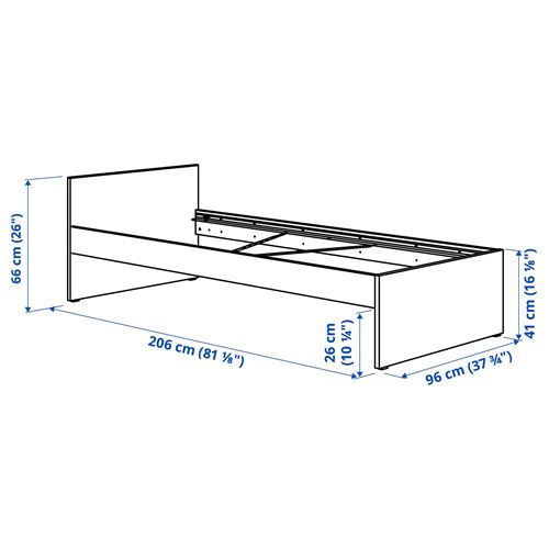IKEA - VIHALS/LURÖY, single bed, white, 90x200 cm