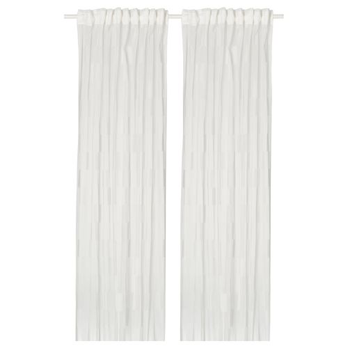 IKEA - BERGNEJLIKA, tül perde/2 kanat, beyaz, 145x300 cm