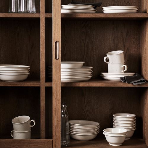 IKEA - DAGGASTER, çukur tabak, noktalı-açık bej, 19 cm