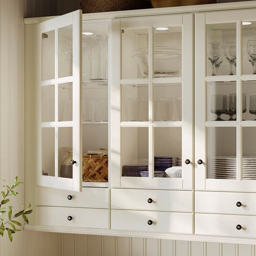 IKEA - BODBYN, glass door, off white, 40x80 cm