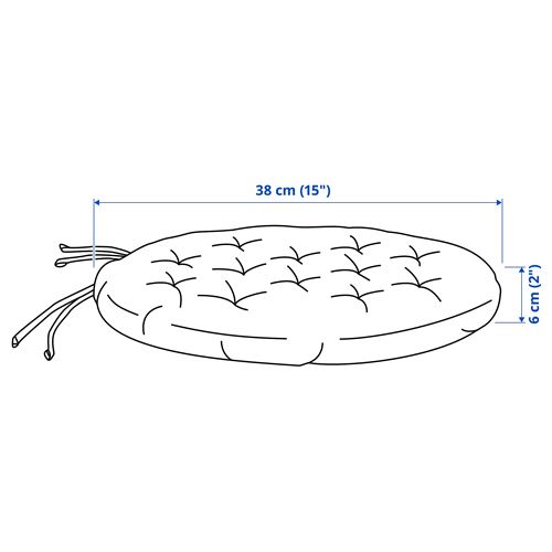 IKEA - VIPPART, chair pad, beige, 38 cm