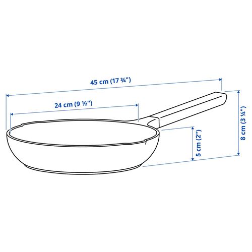 IKEA - KLIPPFISK, kızartma tavası, yapışmaz kaplama-ahşap-koyu gri mavi, 24 cm