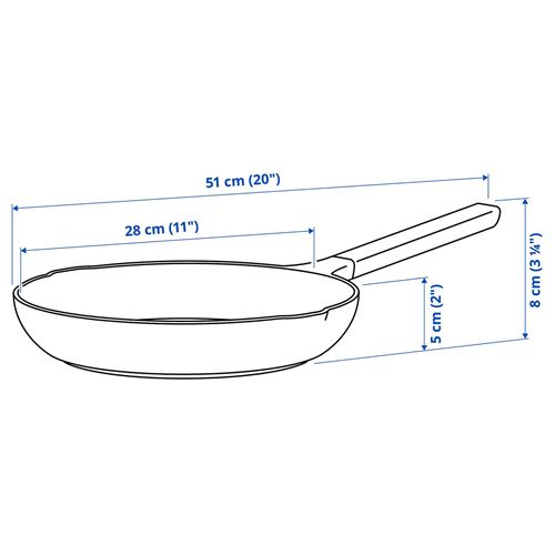 IKEA - KLIPPFISK, kızartma tavası, yapışmaz kaplama-ahşap-koyu gri mavi, 28 cm