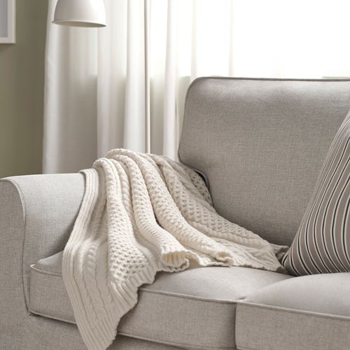 IKEA - SÖRBYSKOGEN, throw, off white, 130x170 cm