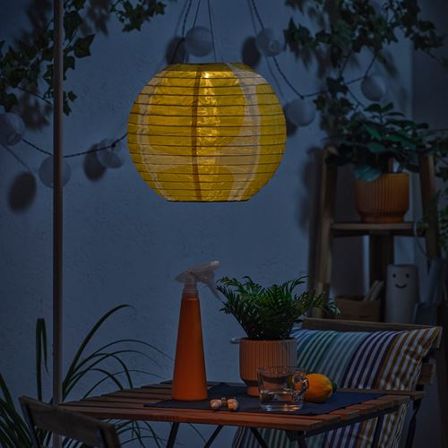 IKEA - SOLVINDEN, LED solar-powered lighting, yellow-grey, 30 cm