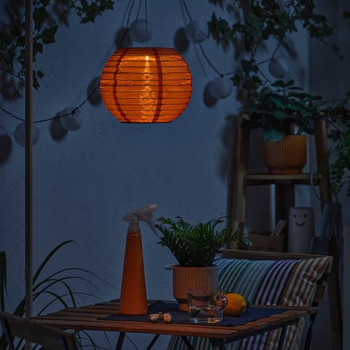 IKEA - SOLVINDEN, LED solar-powered lighting, orange, 22 cm