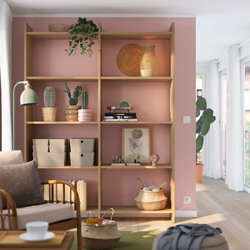 IKEA - LADMAKARE, saklama ünitesi, meşe görünümlü, 159x35x212 cm