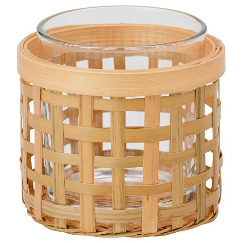 IKEA - PAVEFINK, tealight mumluk, bambu, 8 cm