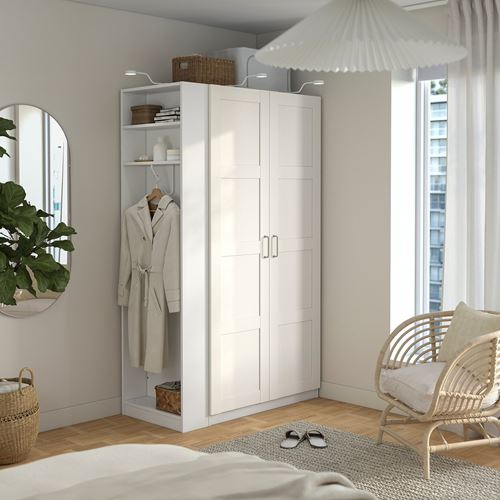IKEA - PAX/BERGSBO, PAX wardrobe, white, 120x60x201 cm