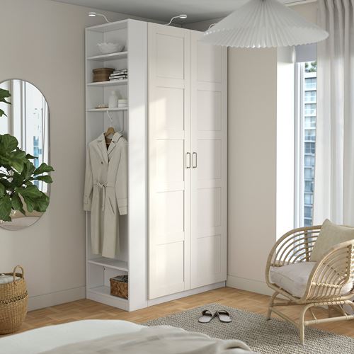 IKEA - PAX/BERGSBO, PAX wardrobe, white, 120x60x236 cm