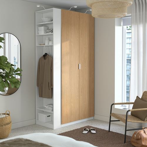 IKEA - PAX/STORKLINTA, PAX wardrobe, white-oak look, 120x60x236 cm