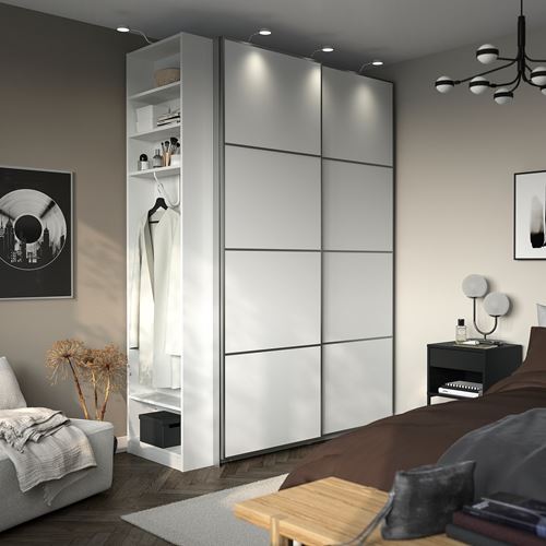 IKEA - PAX/MEHAMN, PAX sliding door wardrobe, white, 170x66x236 cm