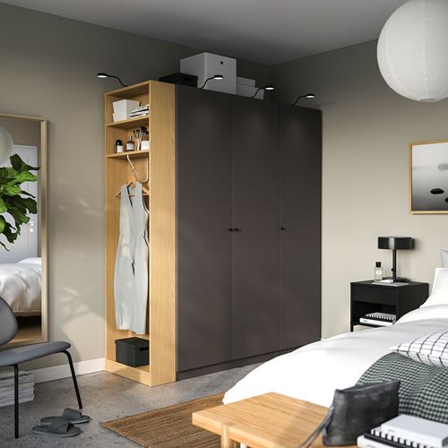 IKEA - PAX/FORSAND, PAX wardrobe, dark gray-oak look, 170x60x201 cm