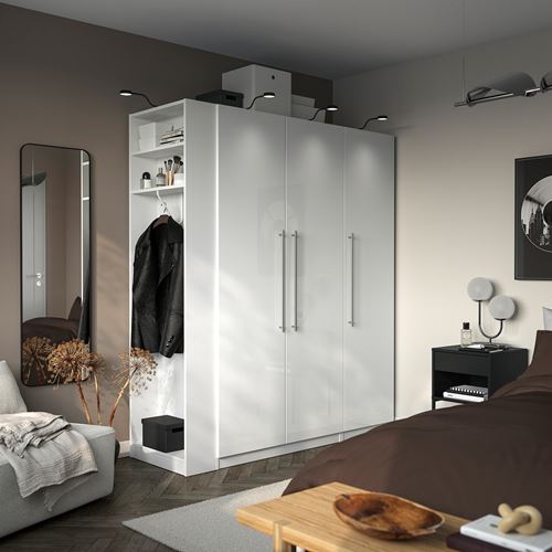 IKEA - PAX/FARDAL, PAX wardrobe, white-high-gloss, 170x60x201 cm
