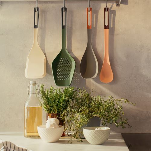 IKEA - KNORRHANE, yemek pişirme kaşığı, açık turuncu-koyu kırmızı, 33 cm