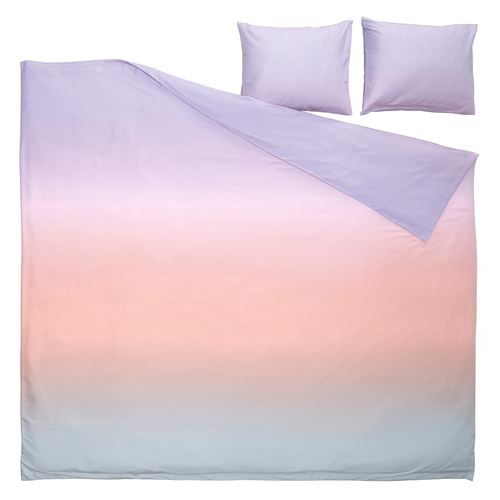 IKEA - FLADERBUSKE, double quilt cover and 2 pillowcases, multicolour, 240x220/50x60 cm