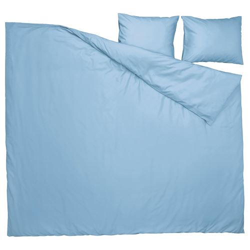IKEA - PILTANDVINGE, double quilt cover and 2 pillowcases, light blue, 240x220/50x60 cm