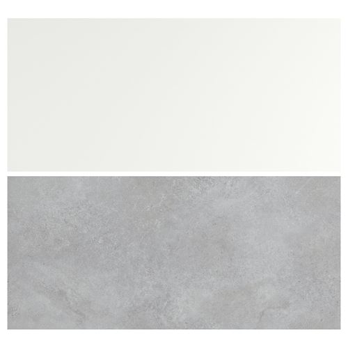 IKEA - LYSEKIL, çift taraflı duvar paneli, açık gri/taş görünümlü-mat beyaz, 119,6x55 cm
