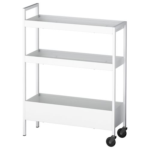 IKEA - NISSAFORS, trolley, white, 50,5x19x67 cm