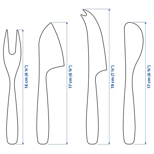 IKEA - TILLAGD, peynir bıçağı seti, pirinç rengi